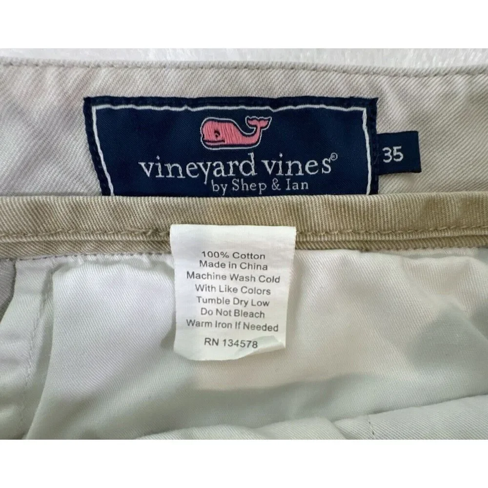 Vineyard Vines Club Short Mens Size 35 Khaki 100% Cotton 8.5